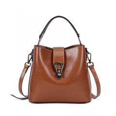 Leather Crossbody Bag Women's Street Handbag Vintage Bucket Purse