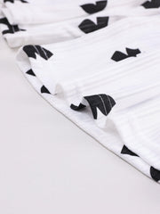 Bow Knot Print Short Sleeve Pajama Set
