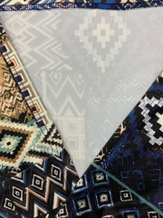 Geometric Print Short Sleeve V Neck Stretch Dress