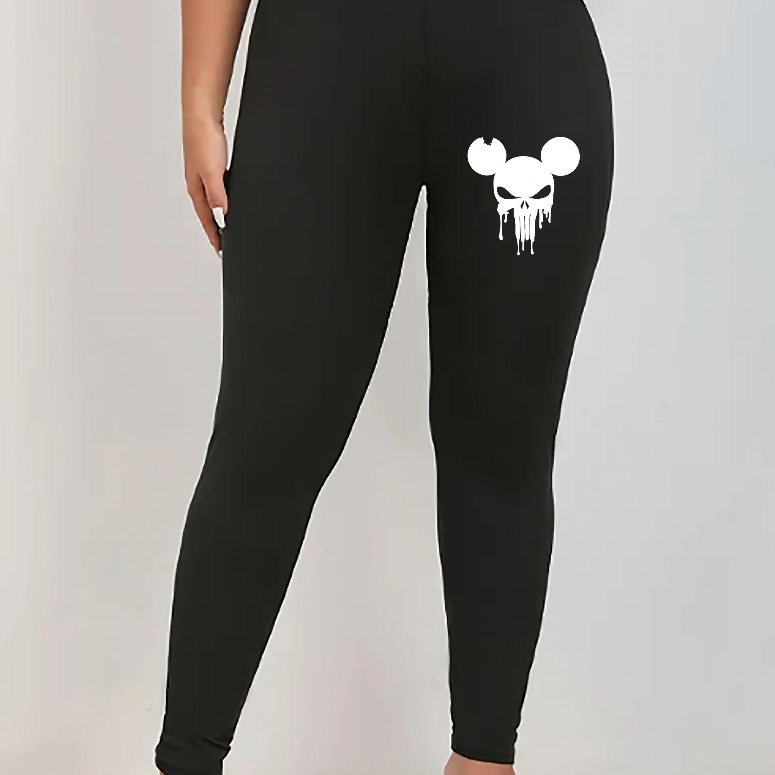 Graphic Print High Rise Skinny Leggings
