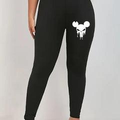 Graphic Print High Rise Skinny Leggings