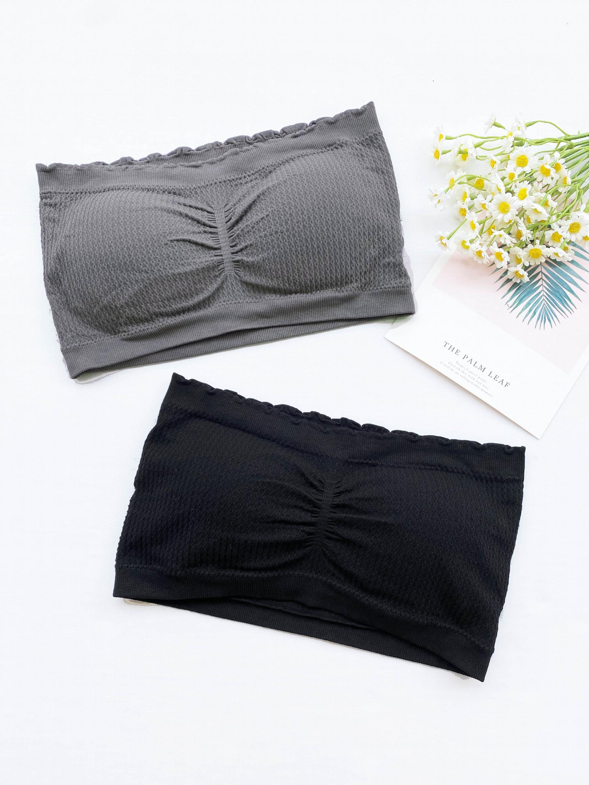 4pcs Strapless Bandeau Bras Soft Stretch Women's Lingerie