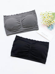 4pcs Strapless Bandeau Bras Soft Stretch Women's Lingerie