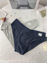4 Pcs Women's Ribbed Hip lifting Bikini Panties Cotton Lingerie