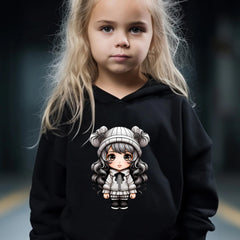 Anime Pattern Hooded Sweatshirt Girls Hoodies & Sweatpants