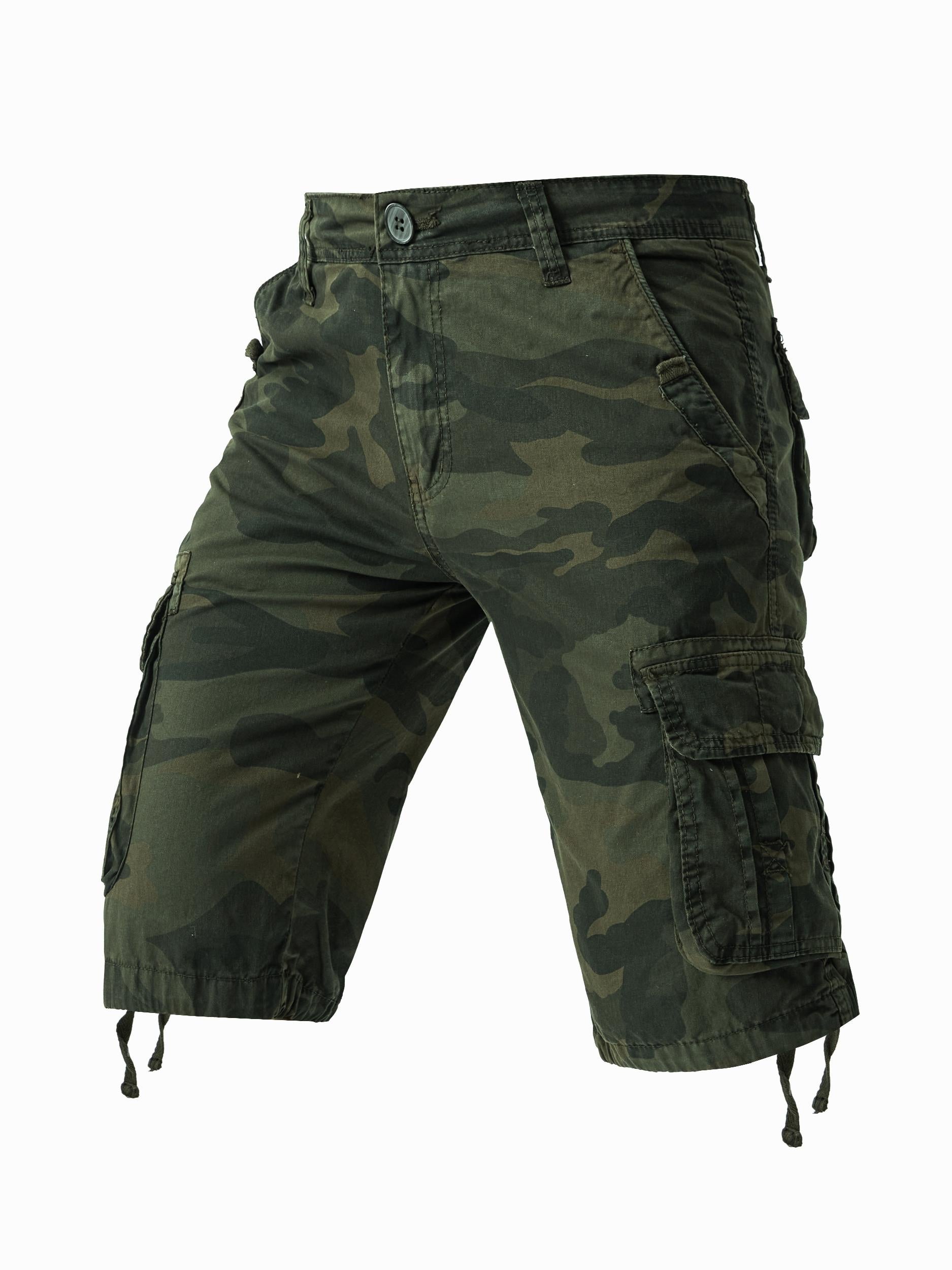 Men's Camo Cargo Shorts Lightweight Flap Pocket