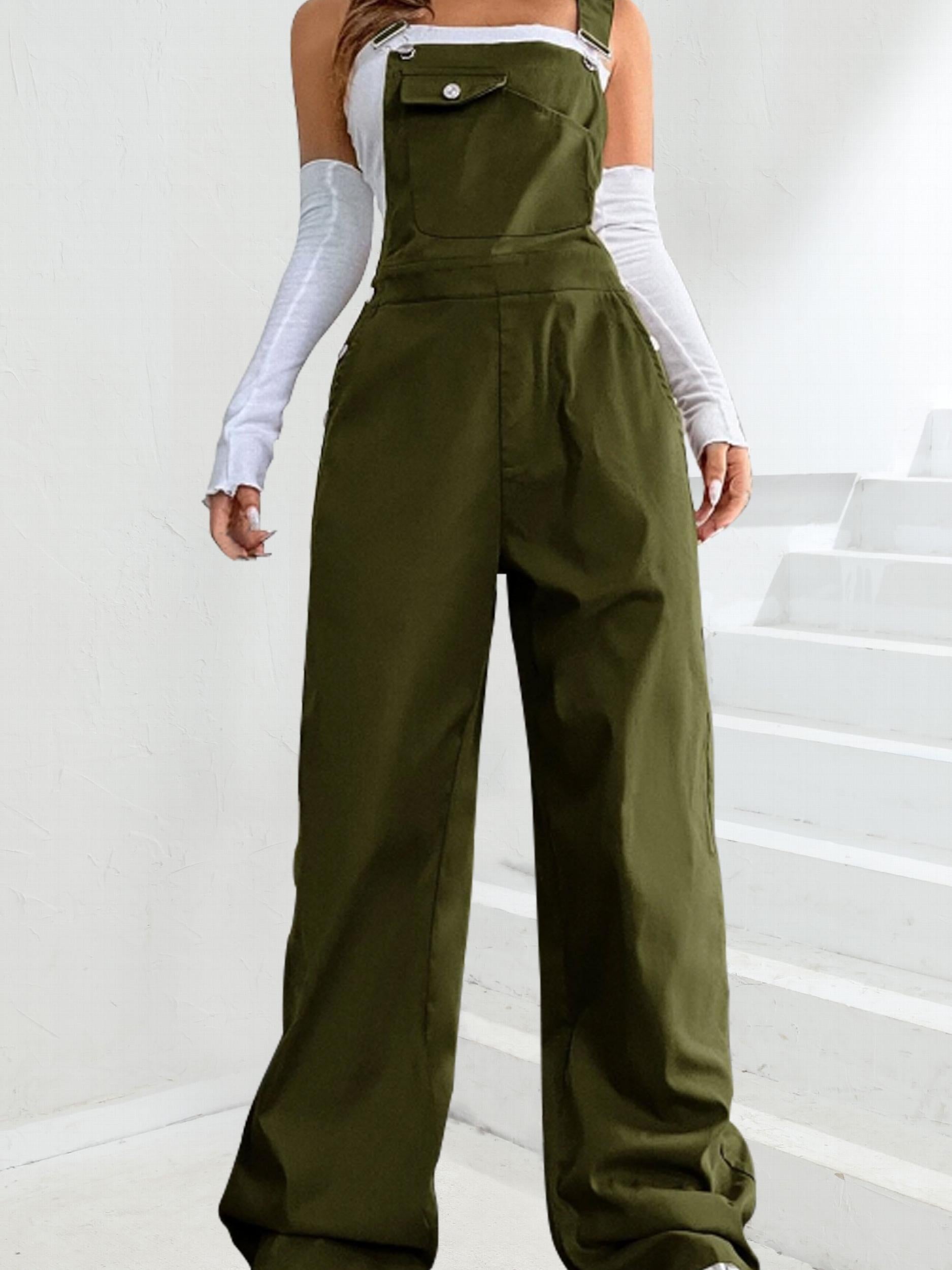 Casual Button Overall Jumpsuit Spring & Fall Women's Clothing