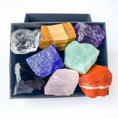 8pcs Large Rare Crystals Chakra Healing Stones Gem Collection Gift Box