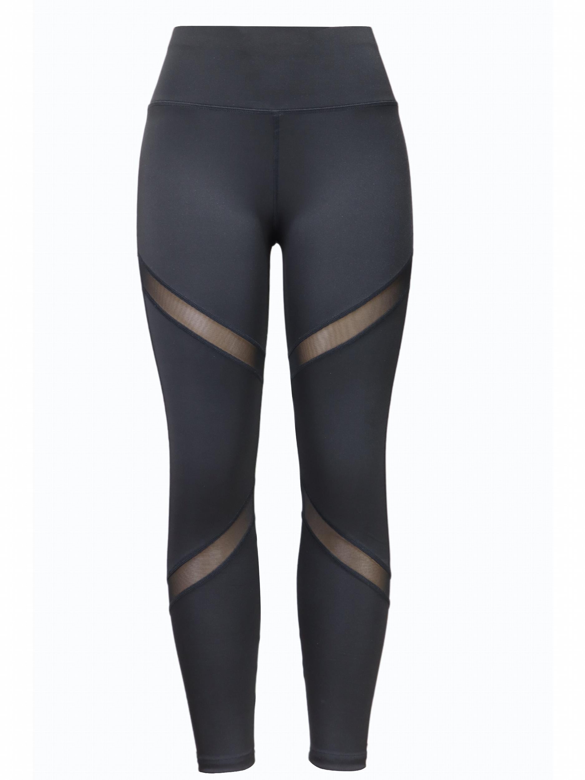 Women's Mesh Patchwork Yoga Leggings Butt Lifting High Stretch Pants