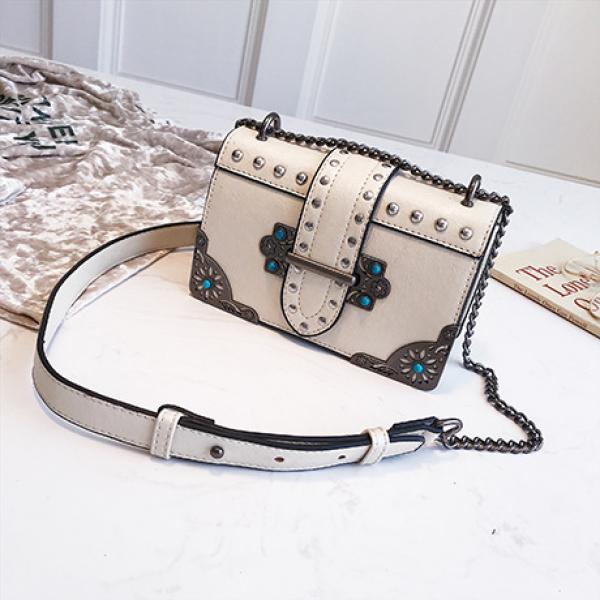 Retro Lock Small Bag Women's Chain Shoulder Bag Messenger Bag