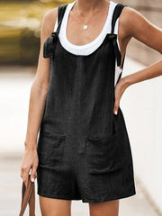 Knot Front Sleeveless Overall Jumpsuit for Women