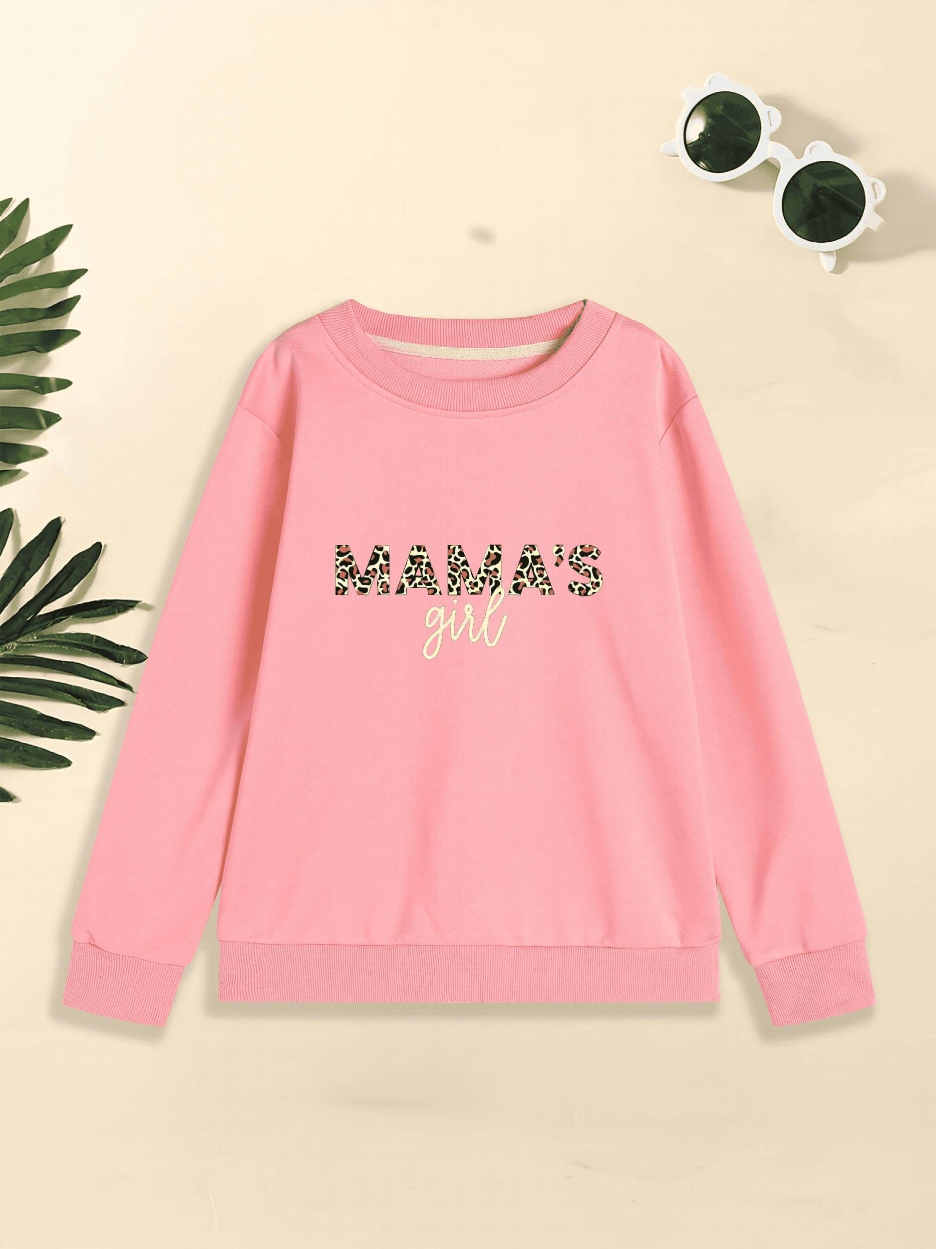 Girls' Long Sleeve Sweatshirt Spring Fall Mama's Girl Graphic Pullover