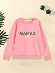 Girls' Long Sleeve Sweatshirt Spring Fall Mama's Girl Graphic Pullover