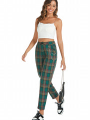 Vintage Plaid High Waist Pants