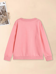 Flroal Rabbit Graphic Sweatshirt For Girls