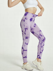 Tie Dye High Stretch Sports Leggings High Waist Yoga Running Tight Pants