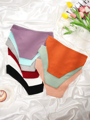 9pcs Ribbed Briefs Comfy & Stretchy Intimates Panties Lingerie & Underwear