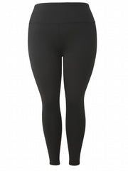 Solid Wide Waistband High Stretch Yoga Pants
