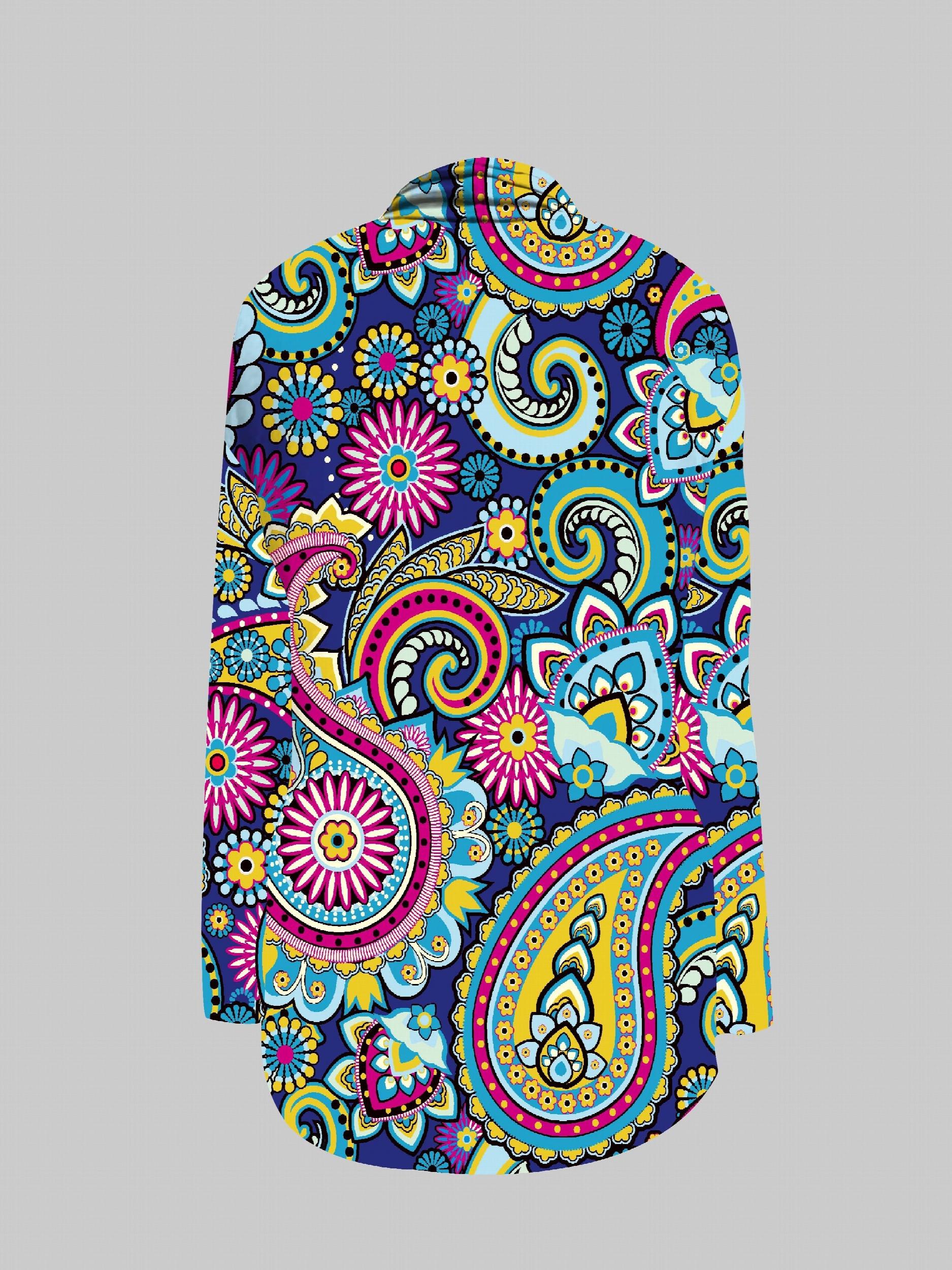 Graphic Print Open Front Cardigan Long Sleeve Casual Cardigan