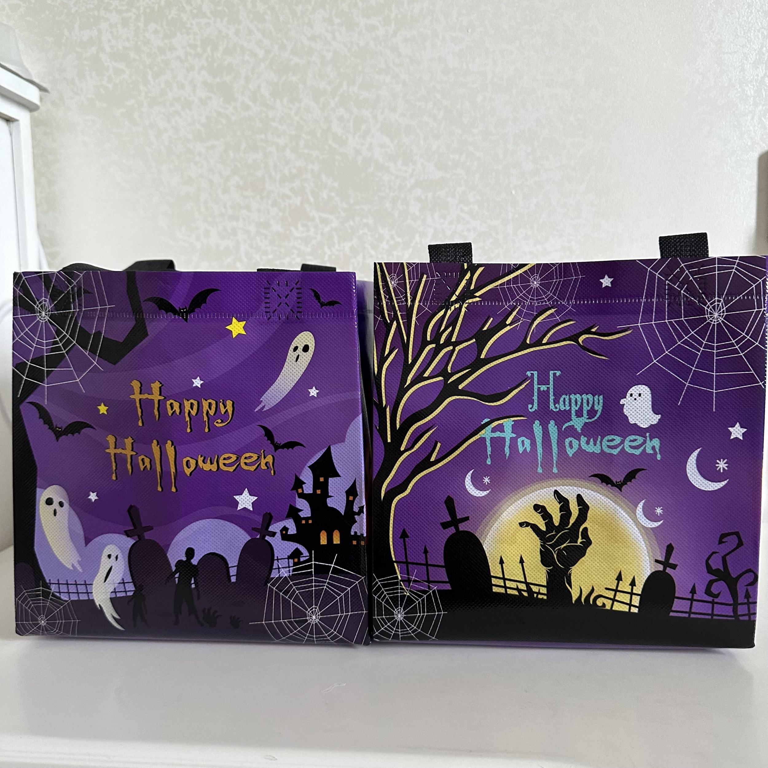 2pcs Halloween Non-Woven Tote Bags - Pumpkin Skull Tomb Bags