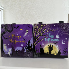2pcs Halloween Non-Woven Tote Bags - Pumpkin Skull Tomb Bags