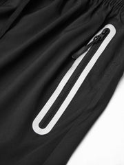 Men's Active Elastic Waist Drawstring Shorts with Zipper Pocket
