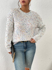 Women's Colorful Crew Neck Loose Sweater