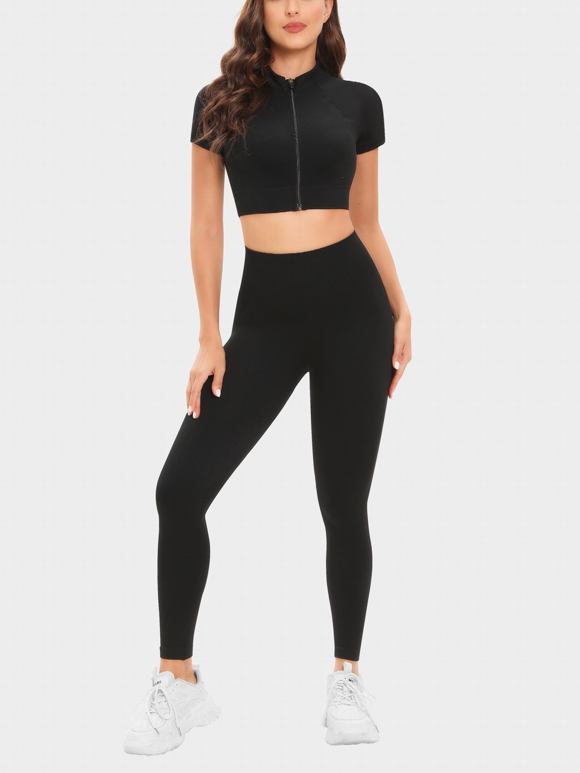 2pcs Yoga Set Tops & Leggings Women's Activewear