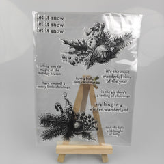 Christmas Leaves Clear Stamps Scrapbooking DIY Greeting Card