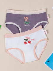 Girl's Cotton Cherry Printed Panties Small Medium Stretch Briefs