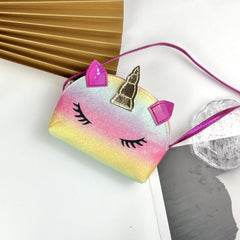 Kids Rainbow Unicorn Crossbody Bag Mini Coin Purse Handbag For Girls