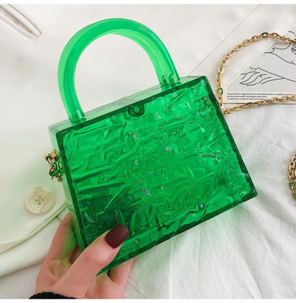 Ice Crack Transparent Lipstick Bags PVC Mini Handbag Purse