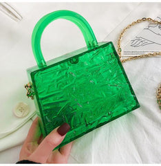Ice Crack Transparent Lipstick Bags PVC Mini Handbag Purse