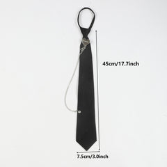 Heart Chain Tassel Necktie Casual Tie For Women
