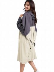 Women's Windproof Waterproof Long Poncho Raincoat