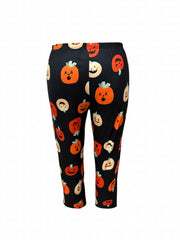 Halloween Pumpkin Pajama Set Short Sleeve Button Up