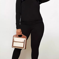 Solid Long Sleeve Top & Leggings Set