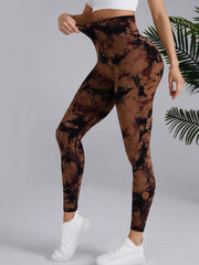 3pcs Tie Dye High Waist Yoga Sports Leggings