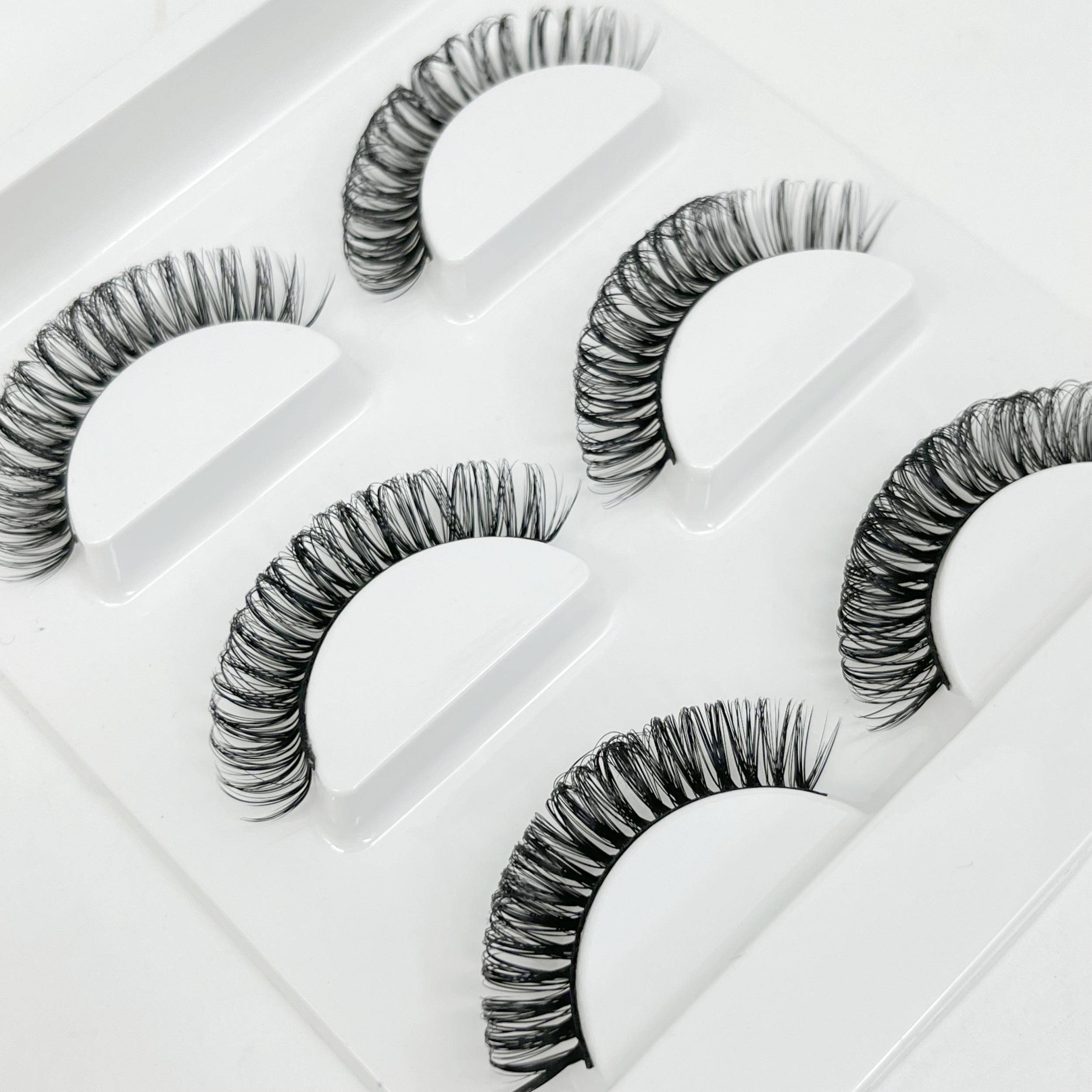3 Pairs False Eyelashes 14mm D Curling Natural Thick Faux Mink Lashes