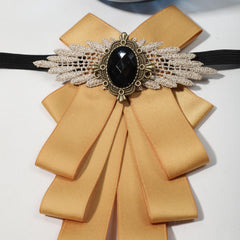 Yellow Lace Wings Bow Tie for Women