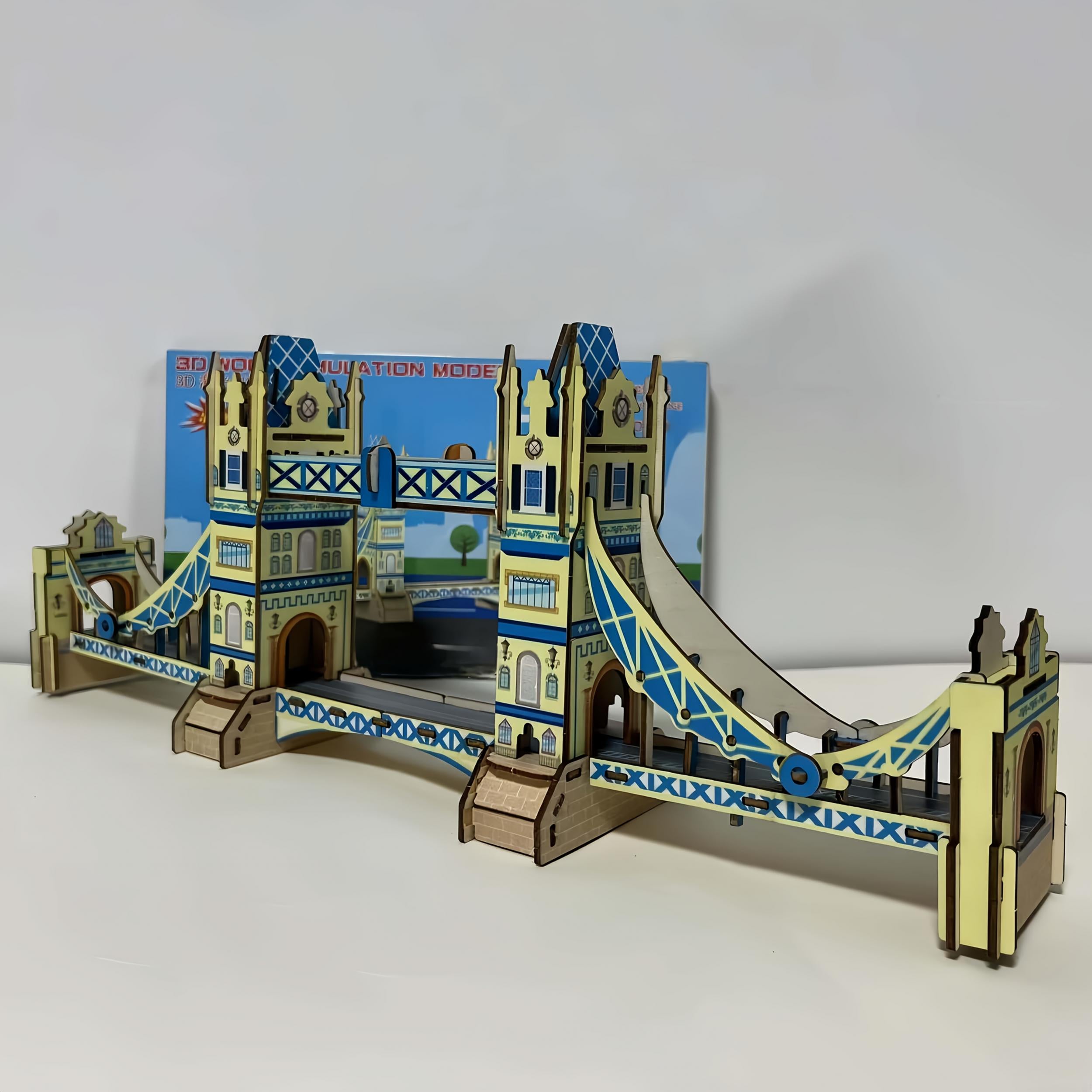 DIY 3D Tower Bridge Wooden Building Decoration & Puzzle Toy