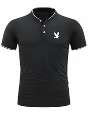 Men's Eagle Print Golf Shirt Short Sleeve Moisture Wicking