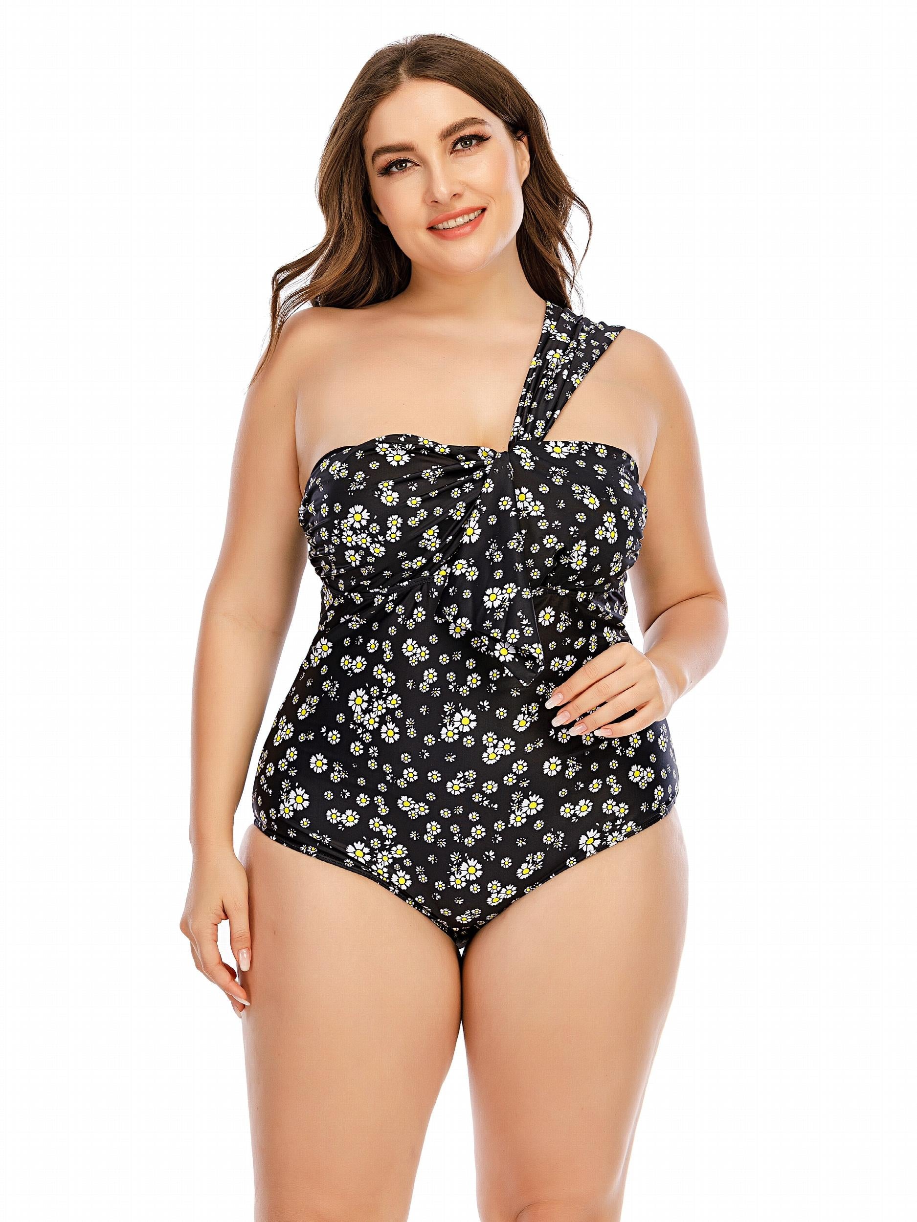 Ditsy Floral One Shoulder Swimsuit