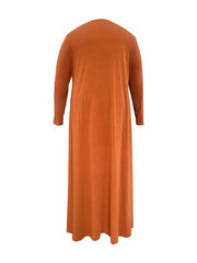 Solid Long Sleeve Cardigan & Bodycon Dress Set
