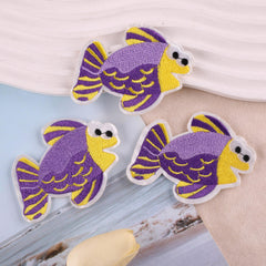 3pcs Fish Patches Iron/Sew On Embroidered Applique Repair Patch DIY Crafts