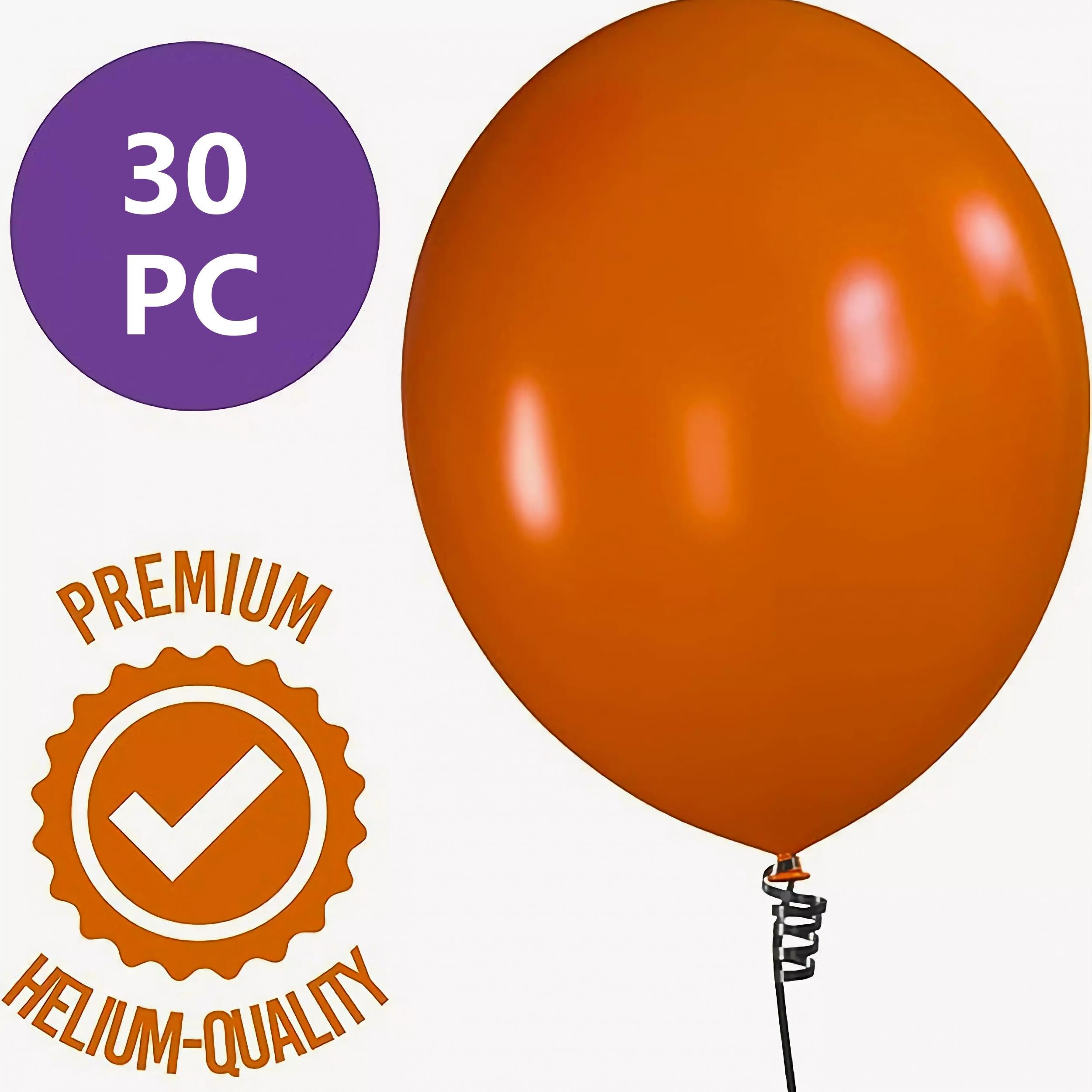 30pcs Halloween Party Balloons in Orange and Purple with Ribbon