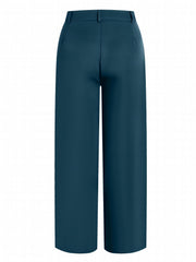 High Waist Pleated Tailored Pants Long Length Work Office Pants