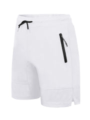 Men's Casual Active Zipper Pockets Shorts Stretch Waist Sports Shorts