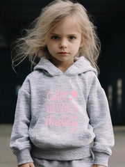 Hearts Pattern Long Sleeve Hooded Sweatshirt Girls Comfy Hoodies Pullover