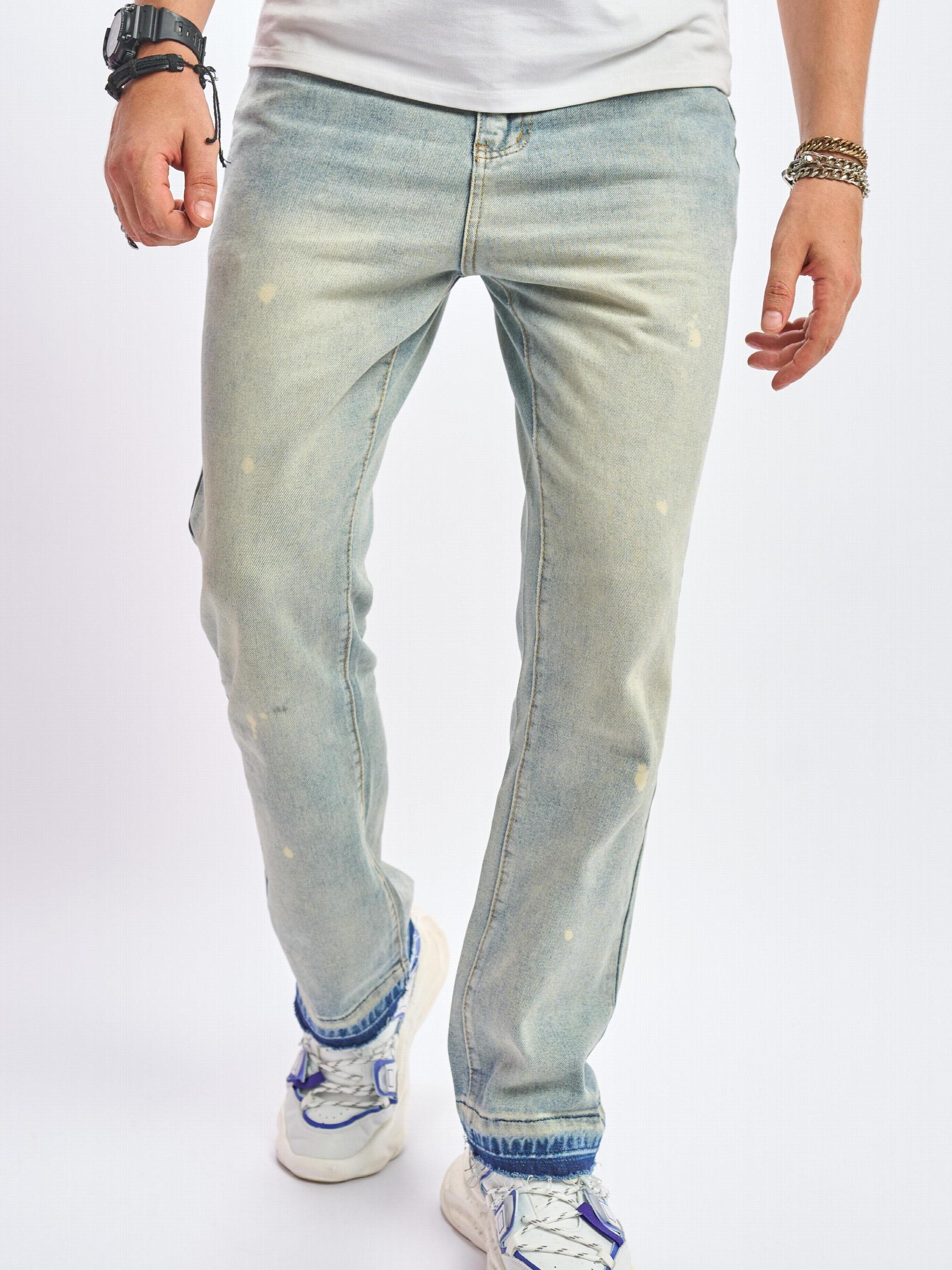 Loose Fit Distressed Denim Jeans Mens Casual Street Style Pants